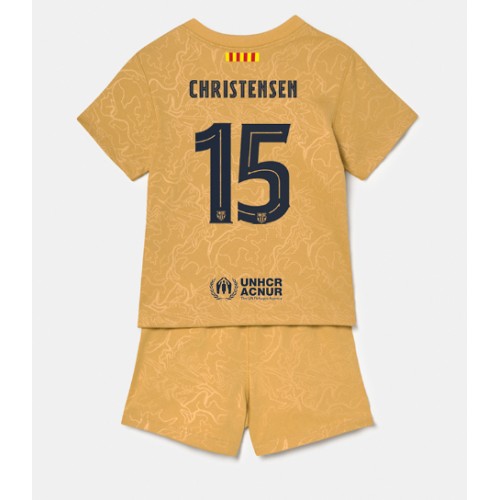 Dres Barcelona Andreas Christensen #15 Gostujuci za djecu 2022-23 Kratak Rukav (+ kratke hlače)